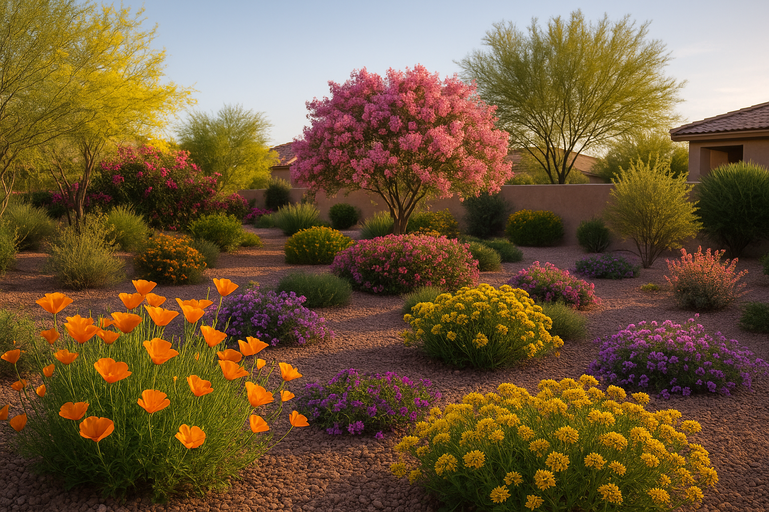 A vibrant Chandler garden in full spring bloom