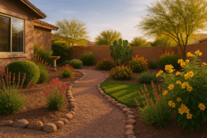 Chandler yard beautifully prepared for spring with blooming plants