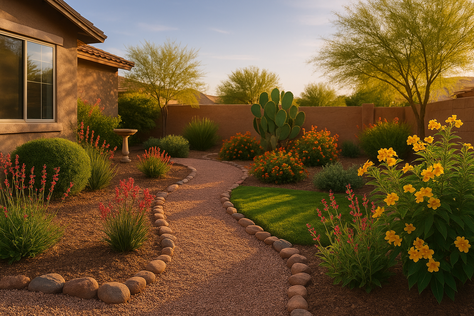 Chandler yard beautifully prepared for spring with blooming plants