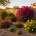 A beautiful Gilbert garden filled with colorful, desert-friendly shrubs