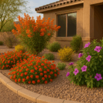 Desert-friendly garden border in a Gilbert home