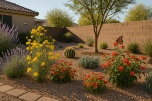 Desert pollinators in a vibrant Gilbert garden