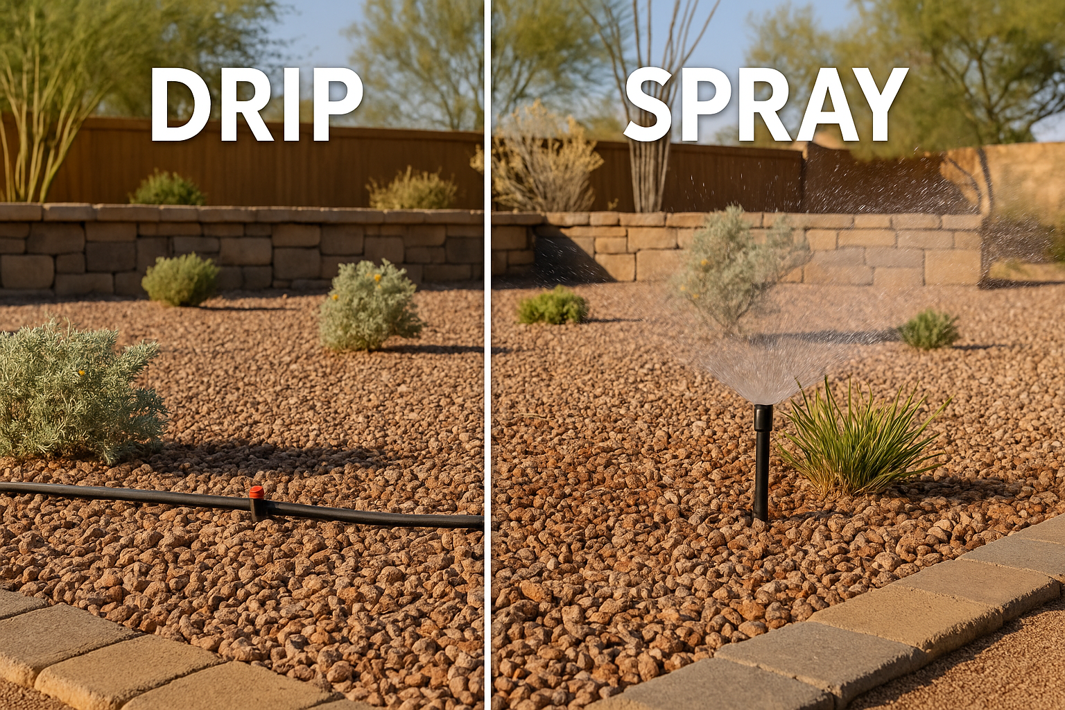 Comparing drip and spray irrigation systems for Gilbert gardens