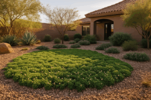 Drought-tolerant groundcovers thriving in a Gilbert yard