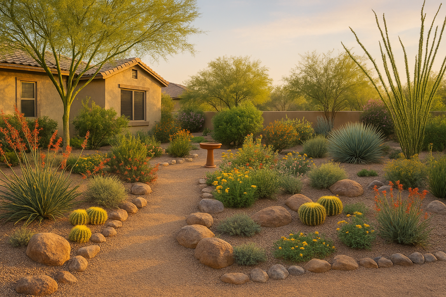 A flourishing backyard habitat in the Gilbert desert