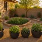 An herb garden thriving in Gilbert's extreme heat