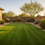 A leveled and lush lawn in Gilbert, Arizona