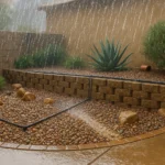 Illustration of a secured gravel bed during a monsoon in Gilbert