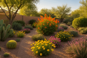 A vibrant spring garden in Gilbert, Arizona