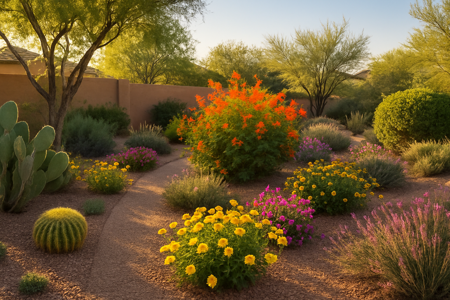 A vibrant spring garden in Gilbert, Arizona