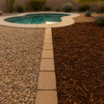 Comparison of gravel and mulch groundcover