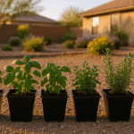 Herb starter kits lined up for spring planting in Mesa