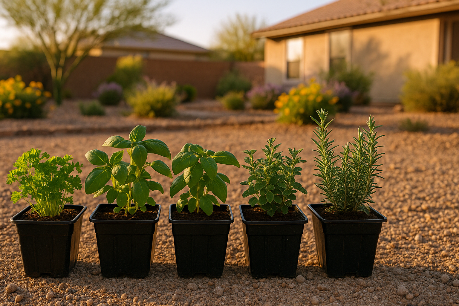 Herb starter kits lined up for spring planting in Mesa
