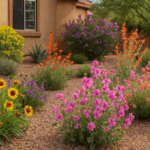 Colorful low-water blooming plants in a Gilbert garden
