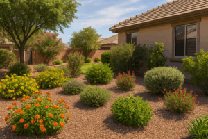 Lush and vibrant spring garden in Mesa