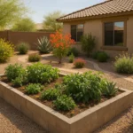 A thriving garden in spring in Mesa, Arizona
