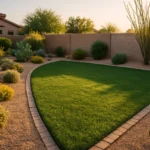 A perfectly edged lawn in Gilbert during mid-May