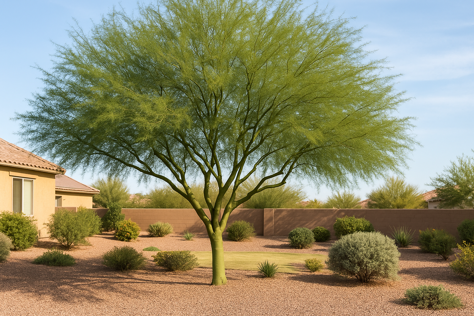 A well-pruned Palo Verde tree in Gilbert