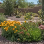 A colorful spring garden in full bloom in a Chandler backyard