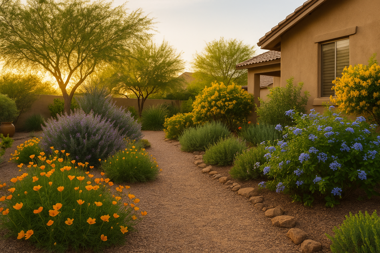 Lush spring garden in Gilbert