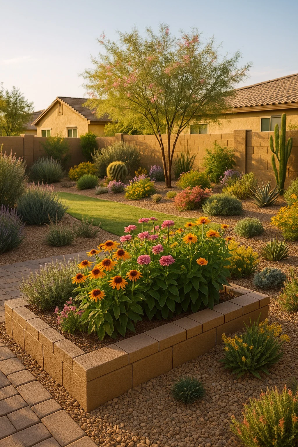Lush spring garden in Mesa, Arizona