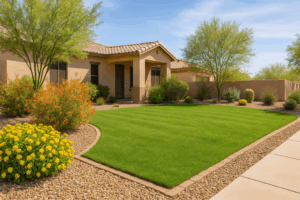A well-maintained yard in Mesa during spring