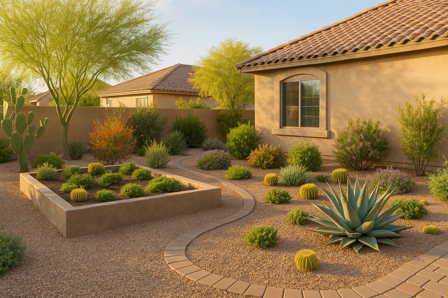 Chandler yard in spring with thriving plants