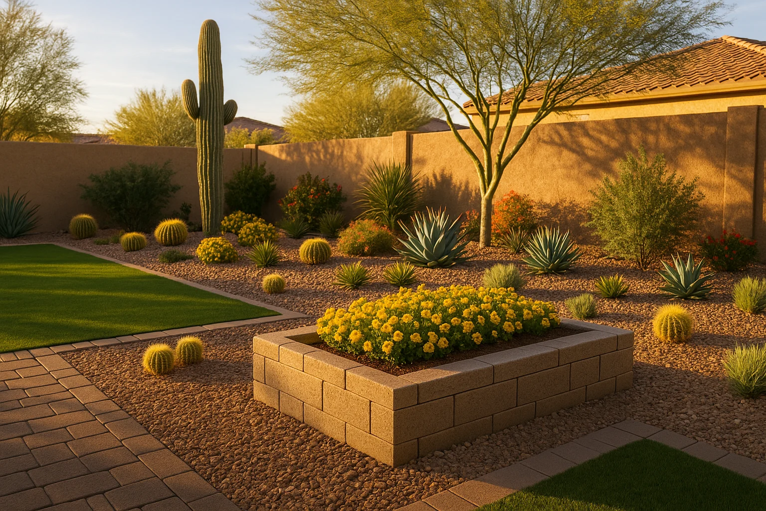 A vibrant Southeast Valley garden prepared for spring