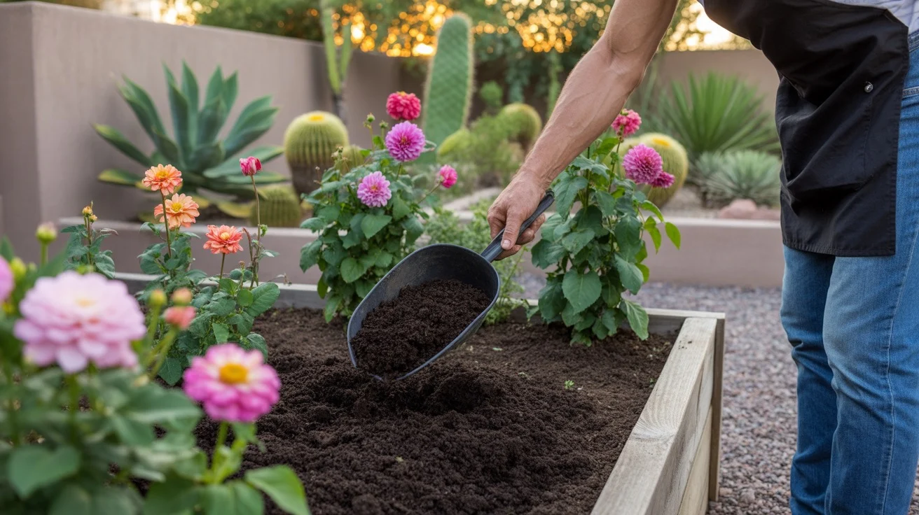 Soil amendments for vibrant summer blooms in a Gilbert garden